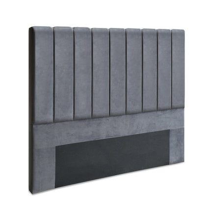 Artiss Bed Head Headboard Queen Velvet - VELA Grey.