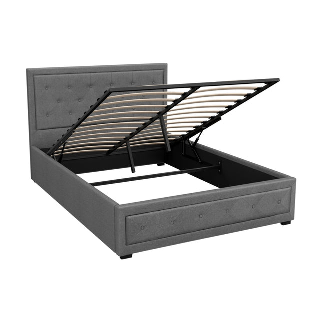 Artiss Bed Frame Double Size Gas Lift Grey TIYO.