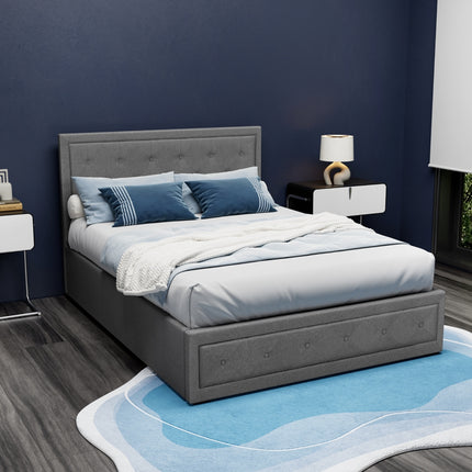 Artiss Bed Frame Double Size Gas Lift Grey TIYO.