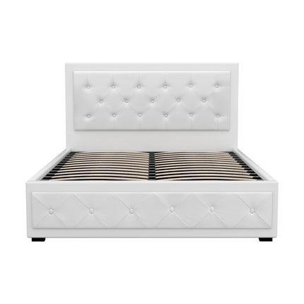 Artiss Bed Frame Double Size Gas Lift White TIYO.