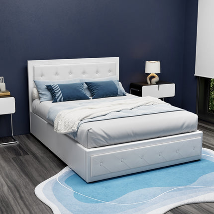 Artiss Bed Frame Double Size Gas Lift White TIYO.