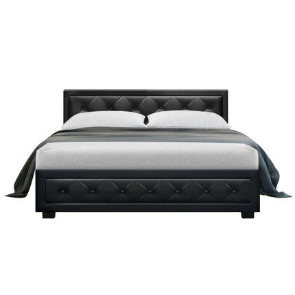 Artiss Bed Frame Double Size Gas Lift Black TIYO.