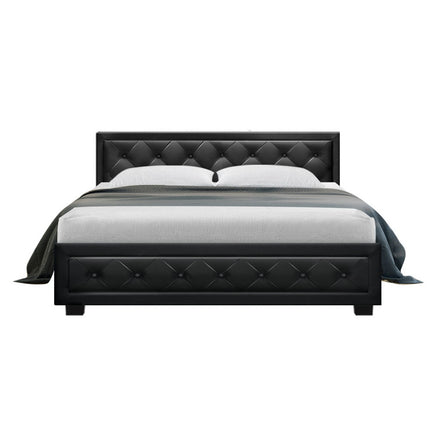 Artiss Bed Frame Queen Size Gas Lift Black TIYO.