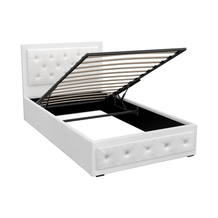 Artiss Bed Frame King Single Size Gas Lift White TIYO.