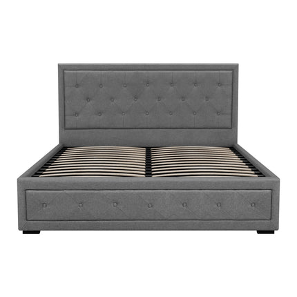 Artiss Bed Frame Queen Size Gas Lift Grey TIYO.