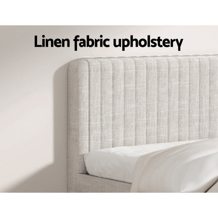 Artiss Bed Frame Queen Size Beige AMMY.