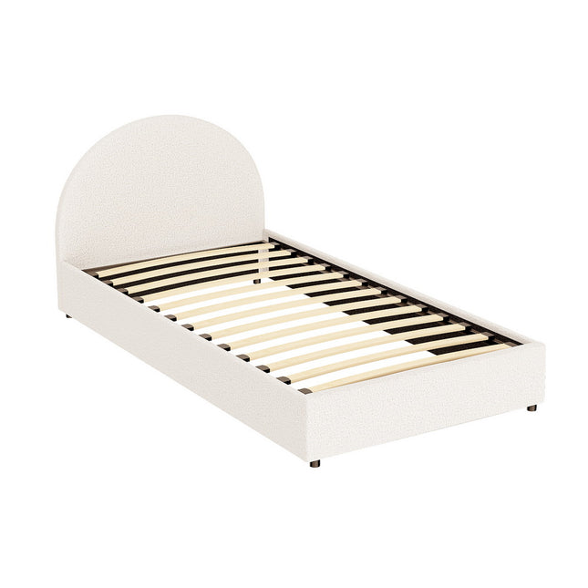 Artiss Bed Frame Gas Lift Strorage Beds Base Platform Boucle Fabric King Single ELLA.