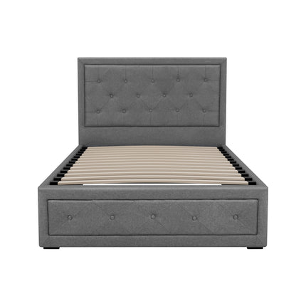 Artiss Bed Frame King Single Size Gas Lift Storage Mattress Base Wooden Grey.