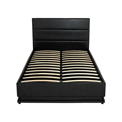 Artiss Bed Frame King Single Size LED Gas Lift Black LUMI.