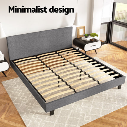 Artiss Bed Frame King Size Grey NEO.