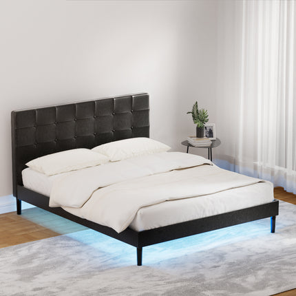 Artiss Bed Frame Queen Size Beige AMMY.