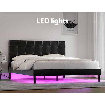 Artiss Bed Frame Queen Size Beige AMMY.