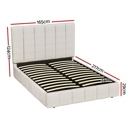 Artiss Bed Frame Queen Size Beige TETTE.