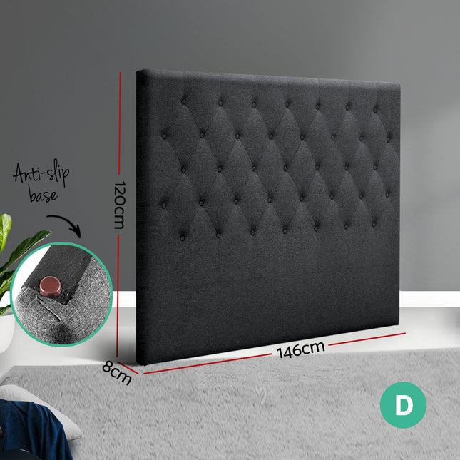 Artiss Bed Head Headboard Double Size Fabric - CAPPI Charcoal.