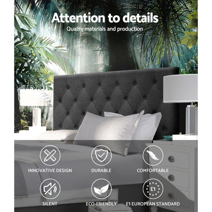 Artiss Bed Head Headboard Double Size Fabric - CAPPI Charcoal.
