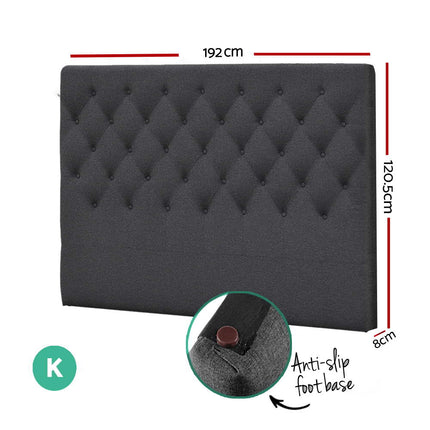Artiss Bed Head Headboard King Size Fabric - CAPPI Charcoal.