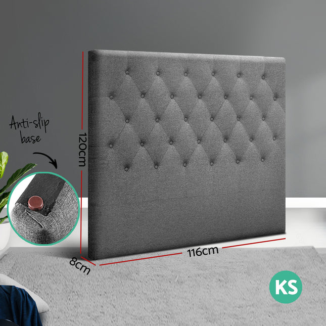 Artiss Bed Head Headboard King Single Size Fabric - CAPPI Grey.