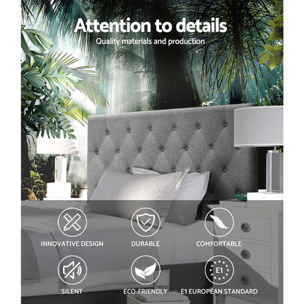 Artiss Bed Head Headboard King Single Size Fabric - CAPPI Grey.