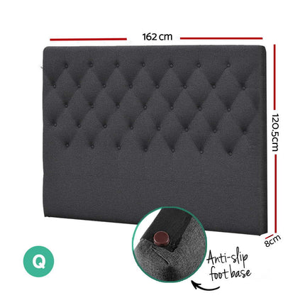 Artiss Bed Head Headboard Queen Size Fabric - CAPPI Charcoal.