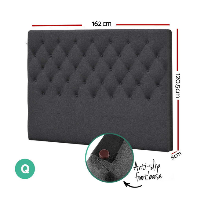 Artiss Bed Head Headboard Queen Size Fabric - CAPPI Charcoal.