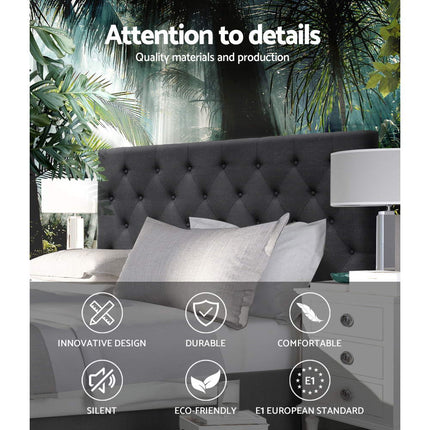 Artiss Bed Head Headboard Queen Size Fabric - CAPPI Charcoal.