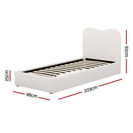 Artiss Bed Frame Single Size Boucle DARA.