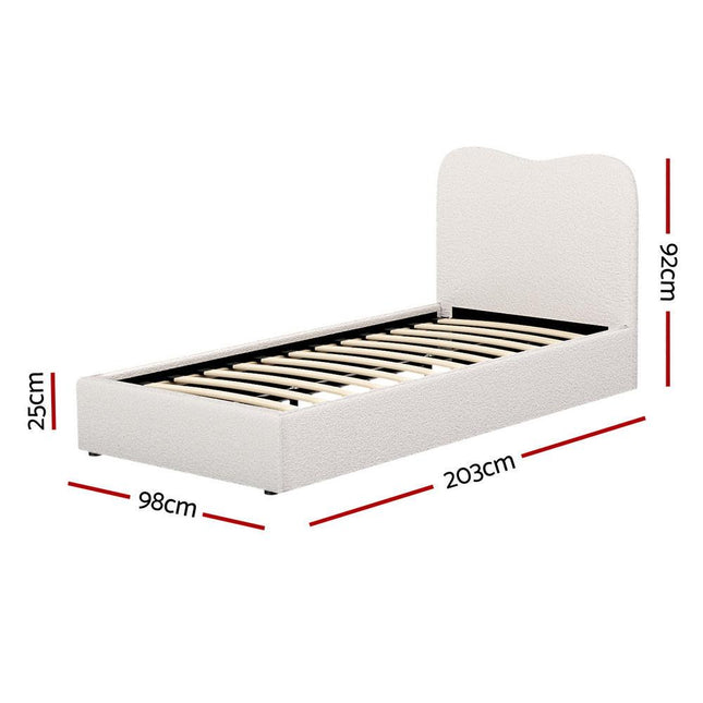 Artiss Bed Frame Single Size Boucle DARA.