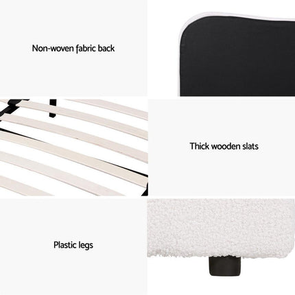 Artiss Bed Frame Single Size Boucle DARA.