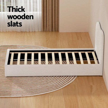 Artiss Bed Frame Single Size Boucle DARA.