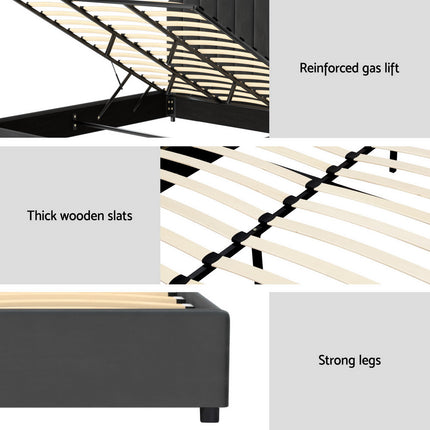 Artiss Bed Frame King Size Velvet Grey FION.