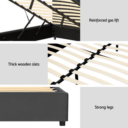 Artiss Bed Frame Queen Size Velvet Grey FION.