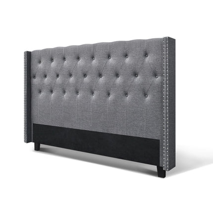 Artiss Bed Head Headboard King Size Fabric - LUCA Grey.