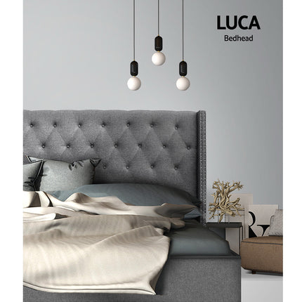 Artiss Bed Head Headboard King Size Fabric - LUCA Grey.