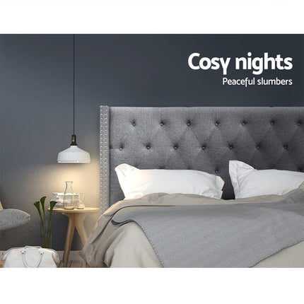 Artiss Bed Head Headboard Queen Size Fabric - LUCA Grey.