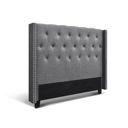 Artiss Bed Head Headboard Queen Size Fabric - LUCA Grey.