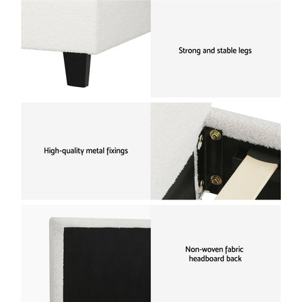 Artiss Bed Frame King Single Size Boucle NEO.