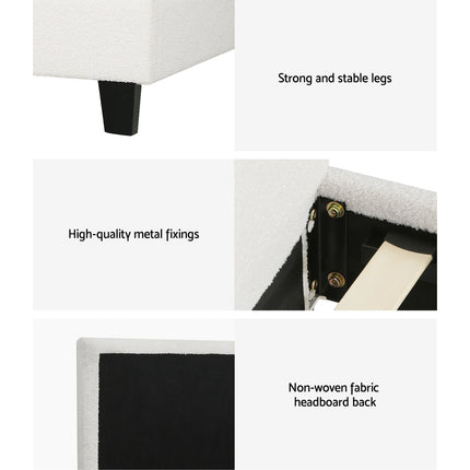 Artiss Bed Frame Single Size Boucle NEO.