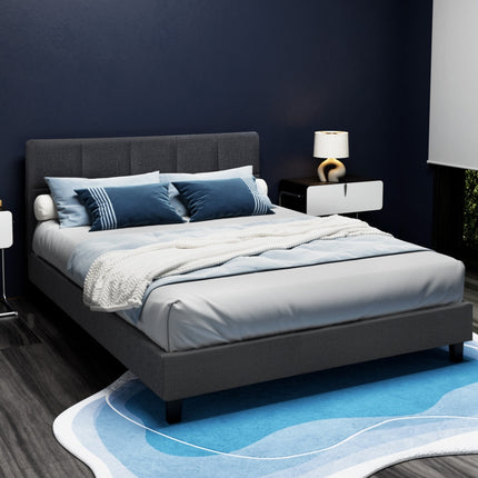 Artiss Bed Frame Queen Size Charcoal TINO.