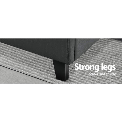 Artiss Bed Frame Queen Size Charcoal TINO.