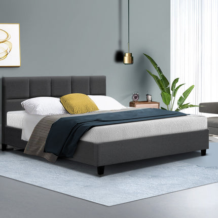 Artiss Bed Frame Queen Size Charcoal TINO.