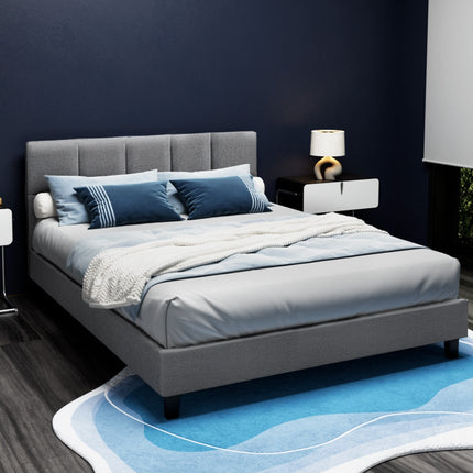 Artiss Bed Frame Queen Size Grey TINO.