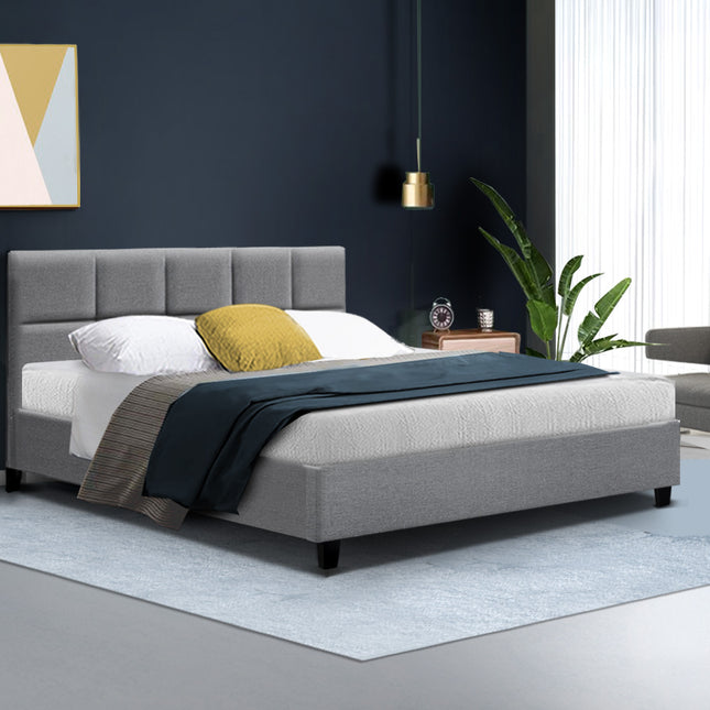 Artiss Bed Frame Queen Size Grey TINO.