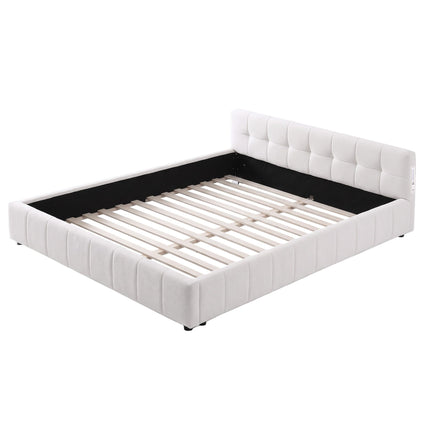 Artiss Queen Bed Frame with Charging, LED Lights & Tufted Headboard