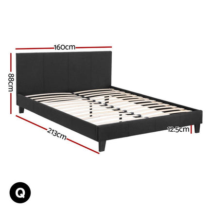 Artiss BedStory Queen Bed Frame Mattress Set Platform Upholstered Hybrid Pocket Coil.