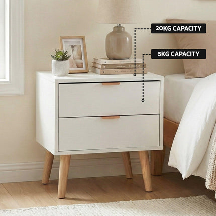 Artiss Double Bed Frame Scallop Headboard Pink Velvet with 2 Drawer Bedside Table.