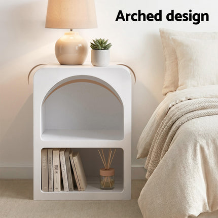 Artiss Bed Frame King Single with 2 Bedside Tables Set Scallop Headboard Pink Velvet Fabric Beds Base.