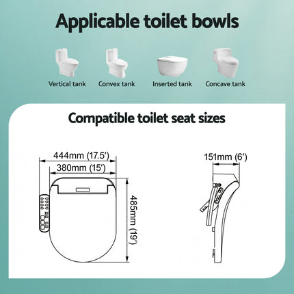 Cefito Smart Electric Bidet Toilet Seat LED Display Heated Dryer WaterMark.