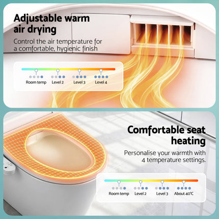 Cefito Smart Electric Bidet Toilet Seat LED Display Heated Dryer WaterMark.