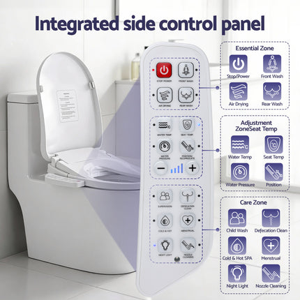 Cefito Electric Bidet Toilet Seat Cover Heated Warm Water Dryer LED Night Light.
