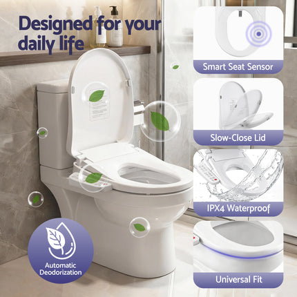 Cefito Electric Bidet Toilet Seat Cover Heated Warm Water Dryer LED Night Light.